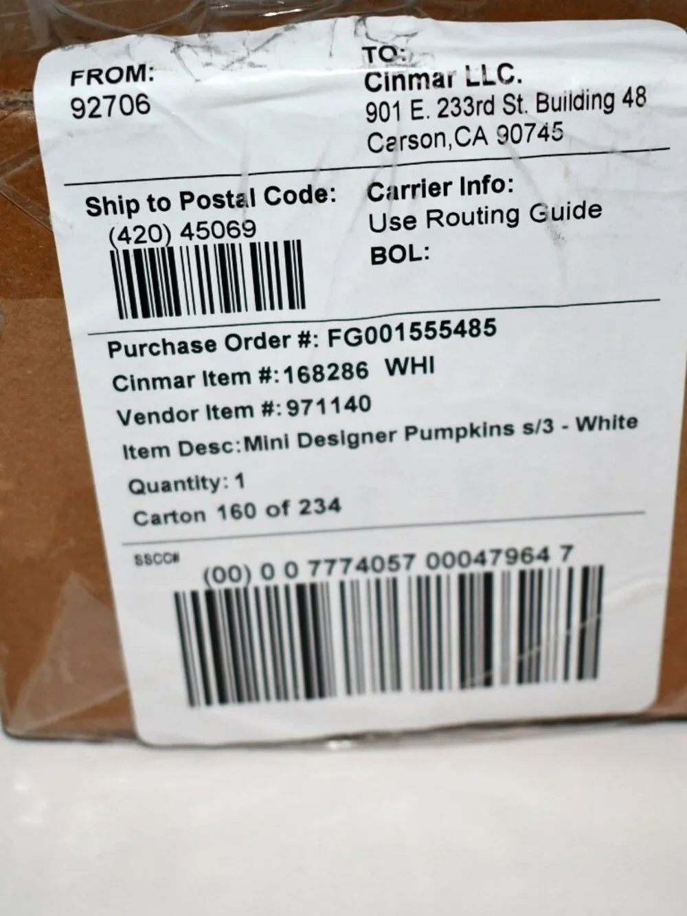 GrandinRoad WHITE MINI Designer Pumpkins, Set of 3 #168286WHI NIB